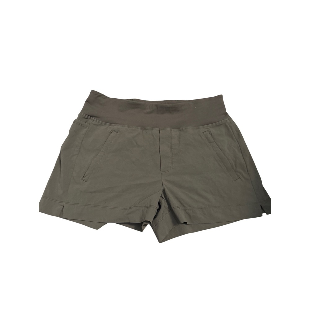 Athleta Trekkie North Short Olive Green Hiking Athletic Pockets Womens Size 6